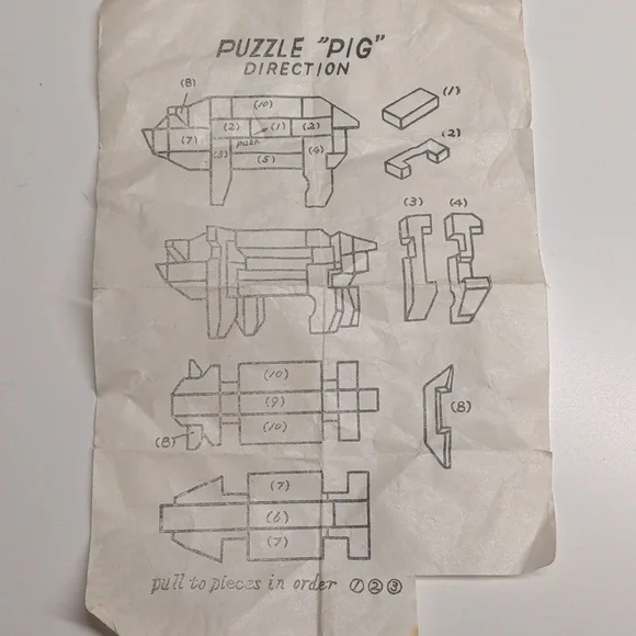 ❤️5/10 Wood Puzzle Pig - Picture 4 of 7